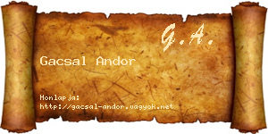 Gacsal Andor névjegykártya
