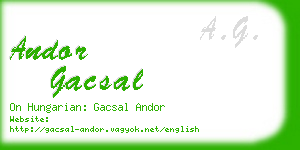 andor gacsal business card